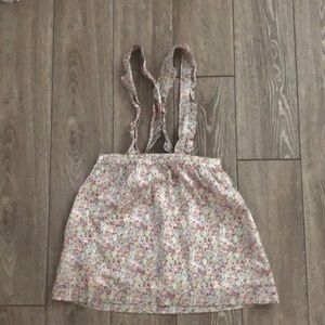 La Coqueta girls size 8 overall style dress floral print with button on straps